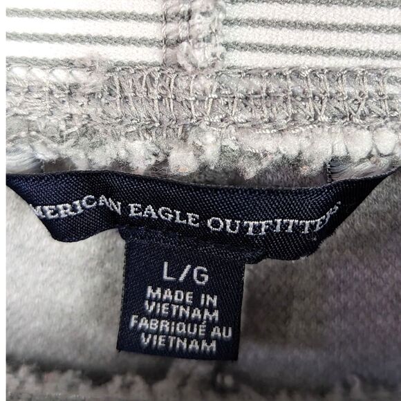 AMERICAN EAGLE Athleisure Heathered Gray Joggers Comfy Cozy Drawstring Large - Picture 5 of 6